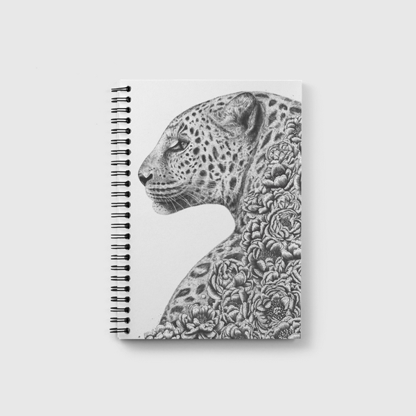 Leopard with flowers Notebook