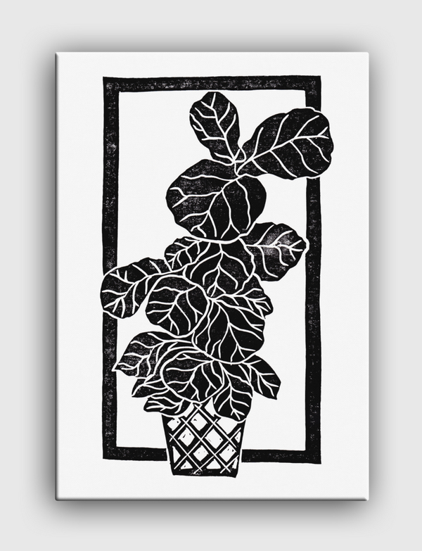 Fiddle Leaf Fig Blockprint Canvas