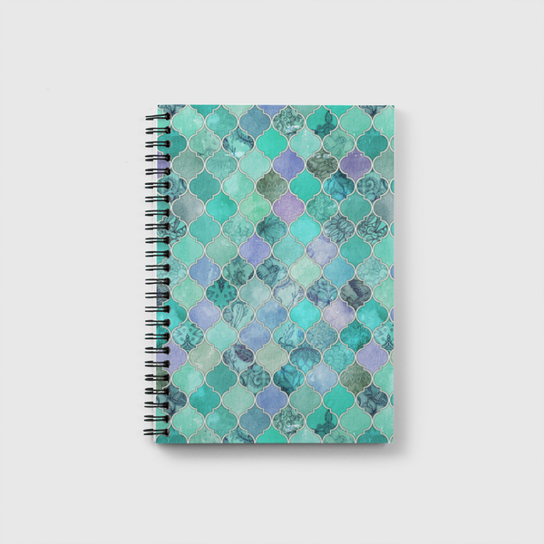 Mint Green Moroccan Tiles Notebook