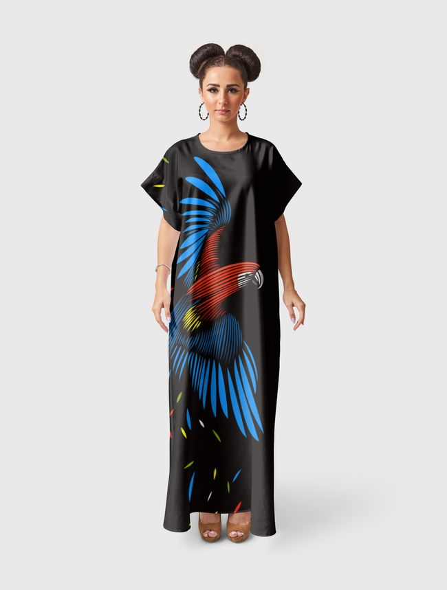Tropical macaw lines - Short Sleeve Dress