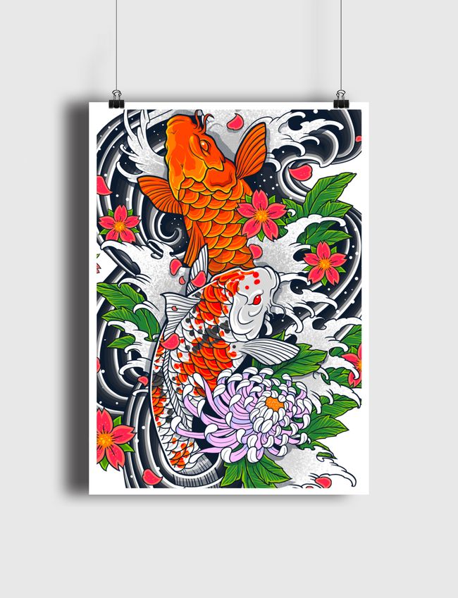 Koi Fish Pond - Poster