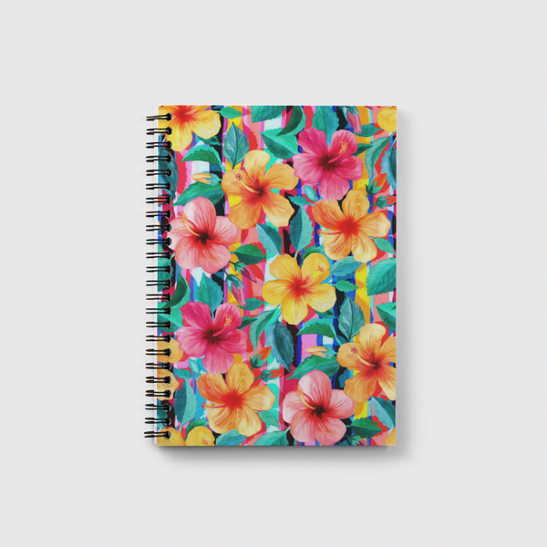 Maximalist Hibiscus Floral Notebook