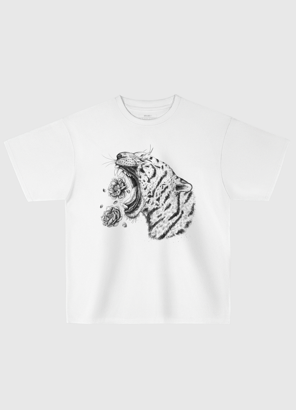 Tiger with flowers Oversized T-Shirt