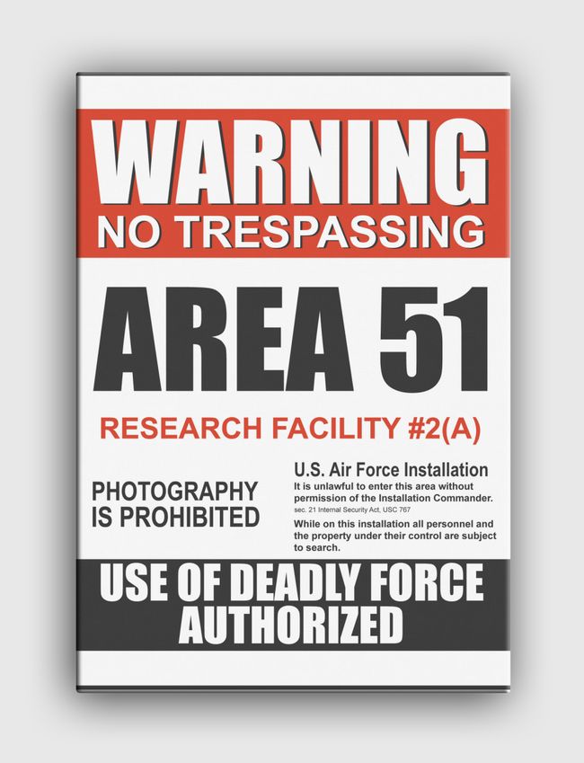 Warning Area 51 - Canvas