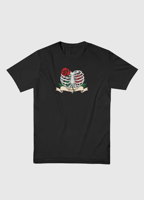 Skeleton Heart Men Basic T-Shirt