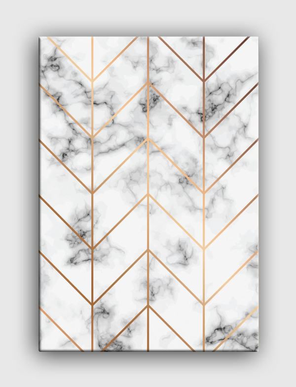 Marble and golden chevron Canvas