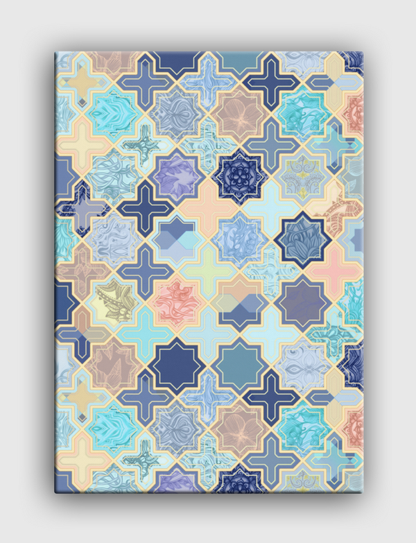 Blush & Blue Geometric Canvas