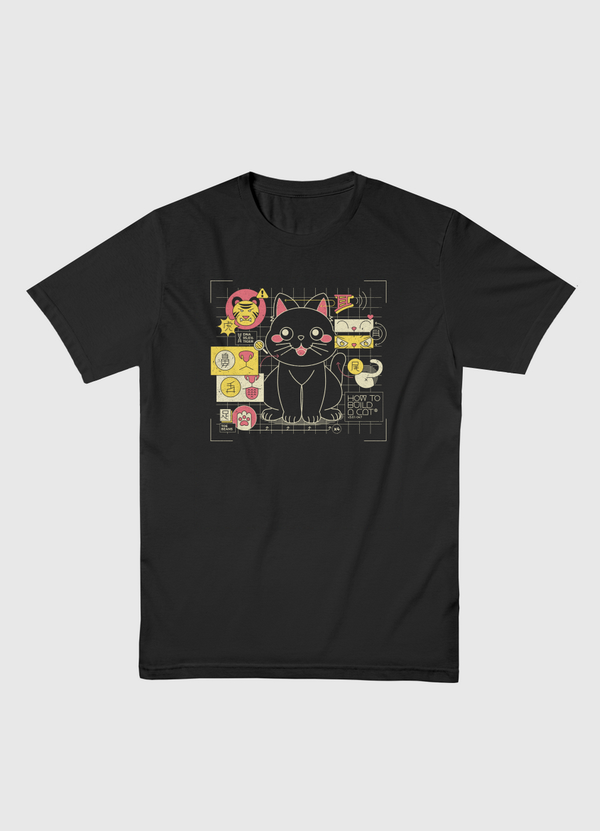 Japanese Cat Graph Men Basic T-Shirt