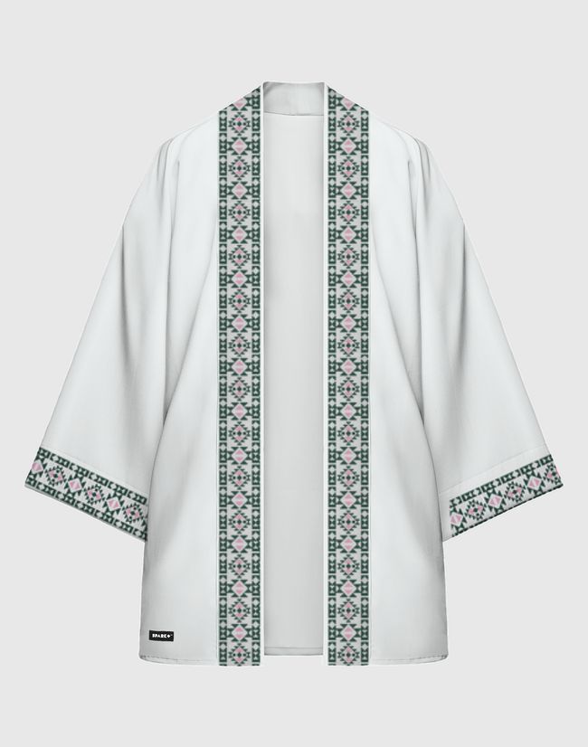 SADU MINT WHITE V1.0 - Long Sleeve Kimono
