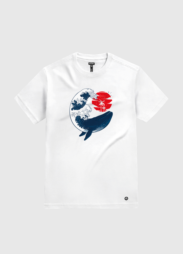 The Whale wave White Gold T-Shirt