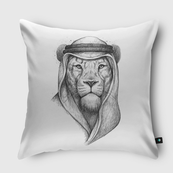 Saudi lion Throw Pillow