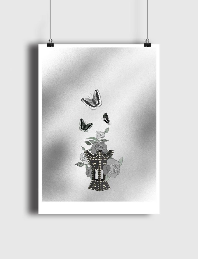 Flowers and butterflies  - Poster