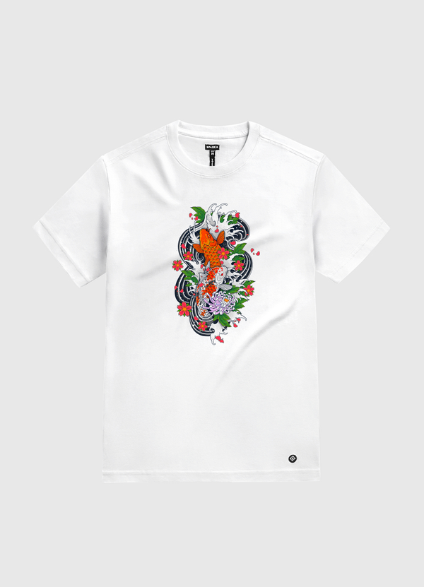 Koi Fish Pond White Gold T-Shirt