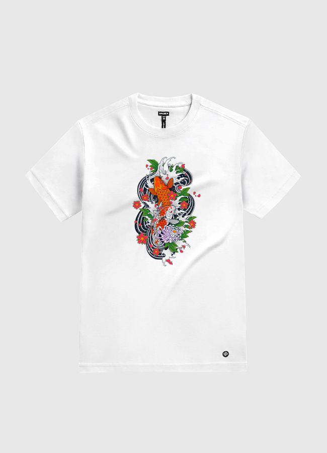 Koi Fish Pond - White Gold T-Shirt