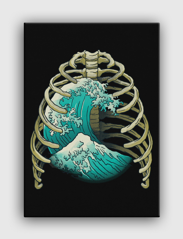 Kanagawa Wave Ribs Bones Canvas