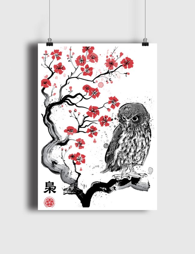 Fukuro sumi-e - Poster