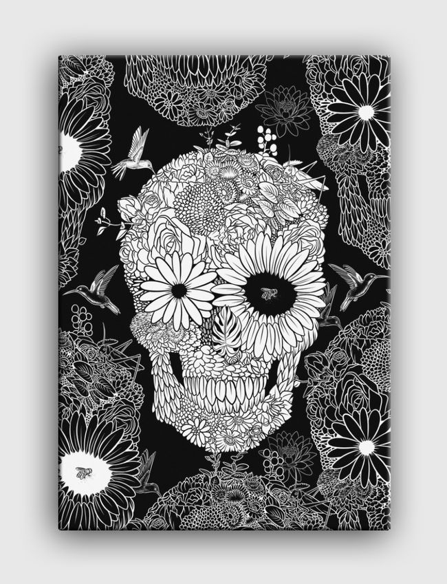 White flower skull - Canvas