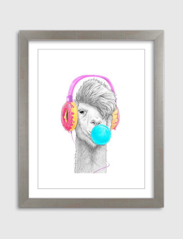 Lama in headphones Artframe