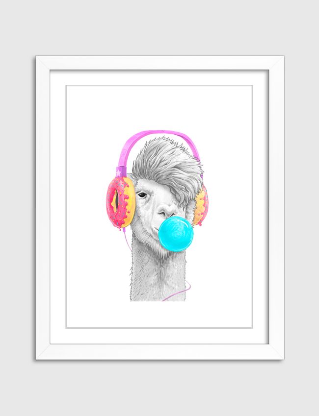 Lama in headphones - Artframe