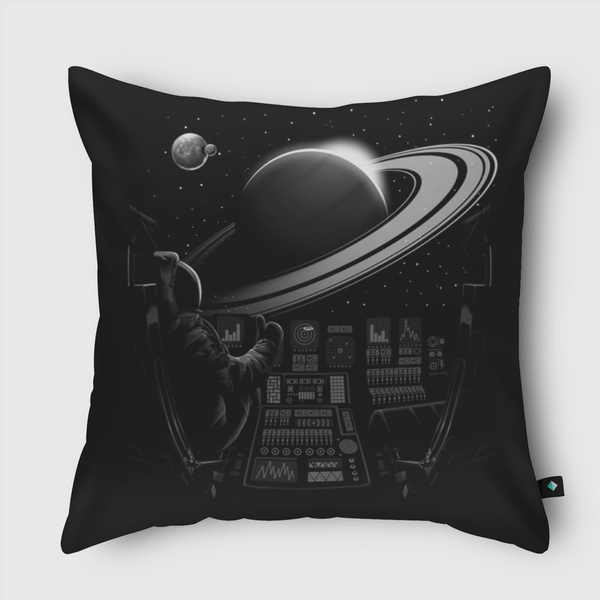 Saturn spacecraft Throw Pillow