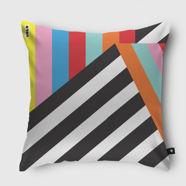 Rainbow of Stripes Throw Pillow