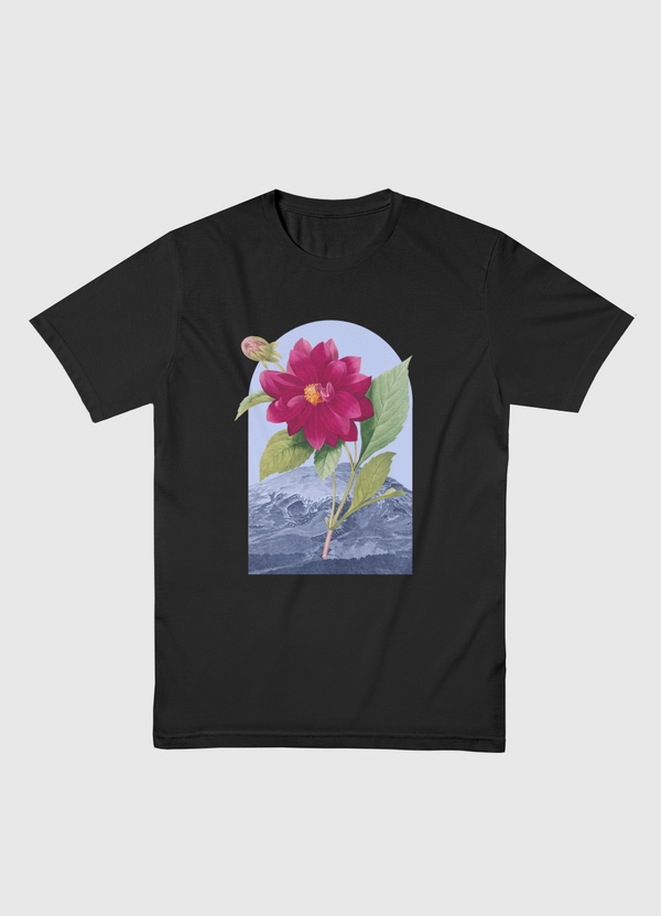 Floral Landscape Dahlia Men Basic T-Shirt