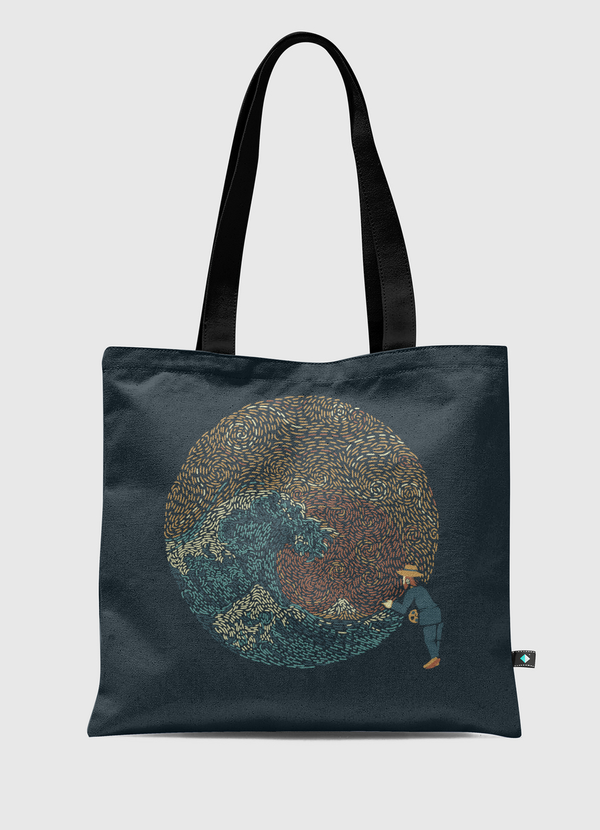 Kanagawa Wave Starry Night Tote Bag