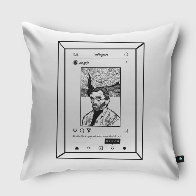 Hipster Van Gogh - Throw Pillow