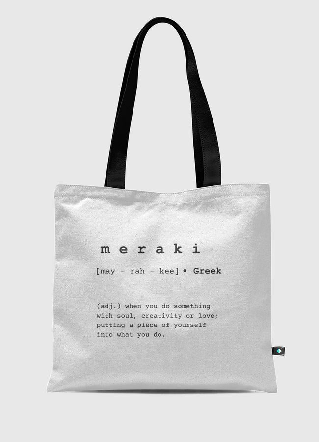 meraki- word definition - Tote Bag