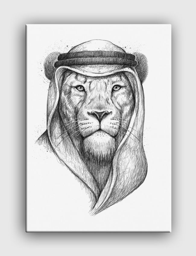 Saudi lion - Canvas