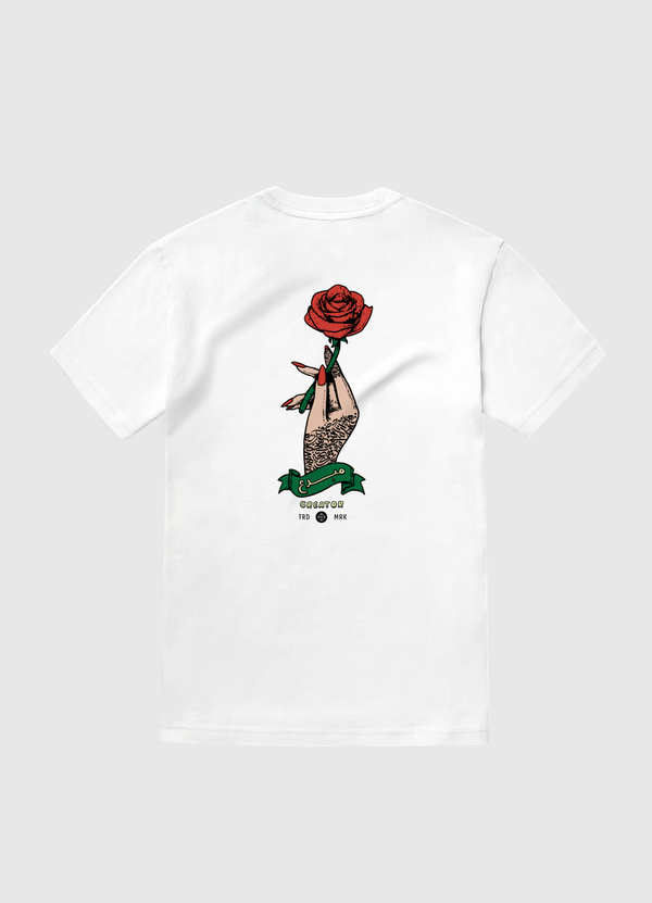 Calligraphy & Roses White Gold T-Shirt