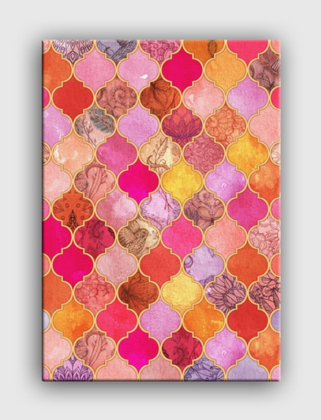 Hot Pink Moroccan Tiles - Canvas