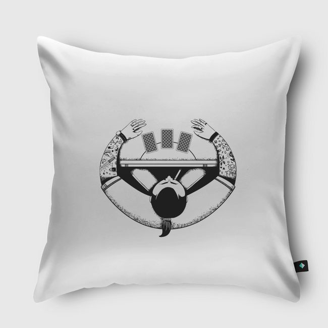 Man Playing Cards - Throw Pillow