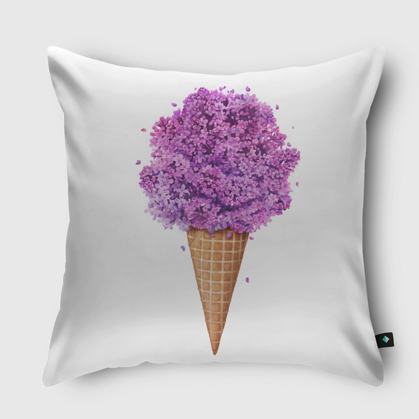 Ice cream with lilac Throw Pillow