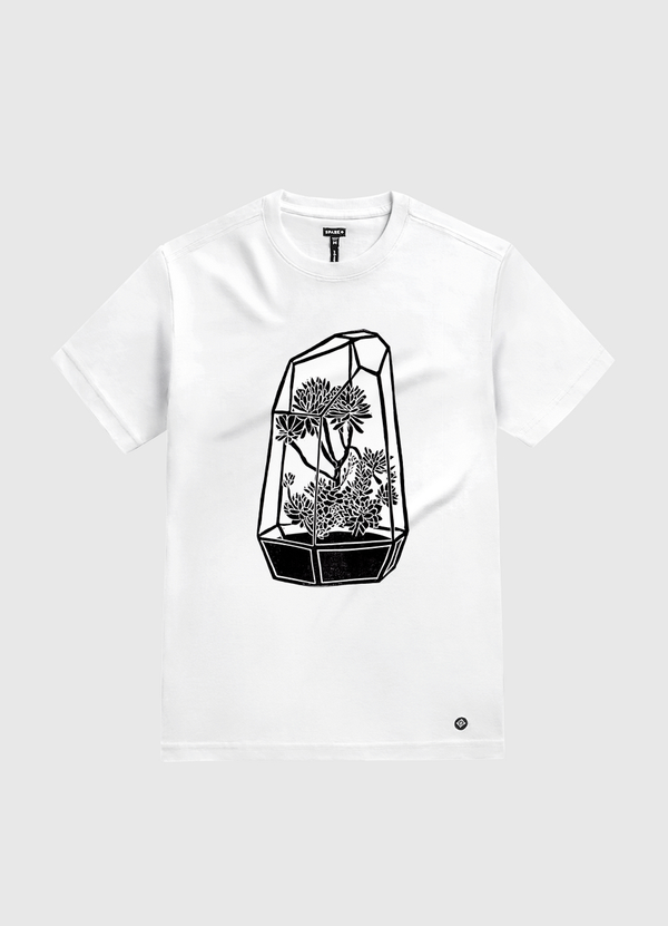 Terrarium Blockprint White Gold T-Shirt