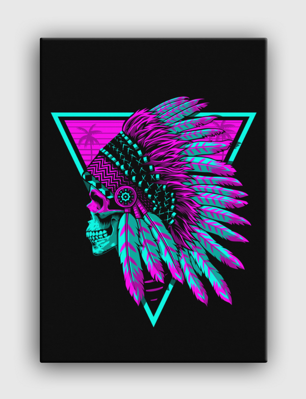 Retro Indian Skull Canvas