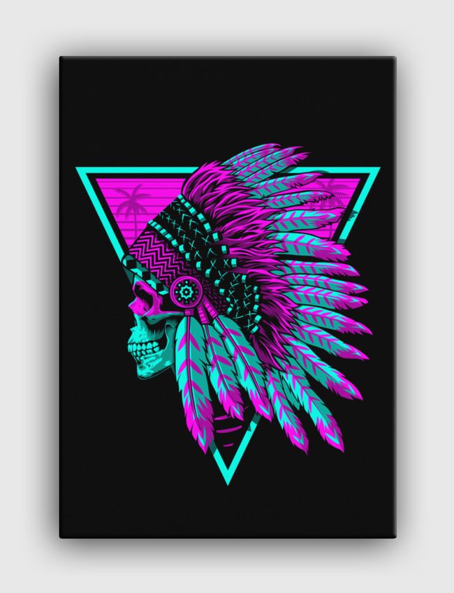 Retro Indian Skull - Canvas