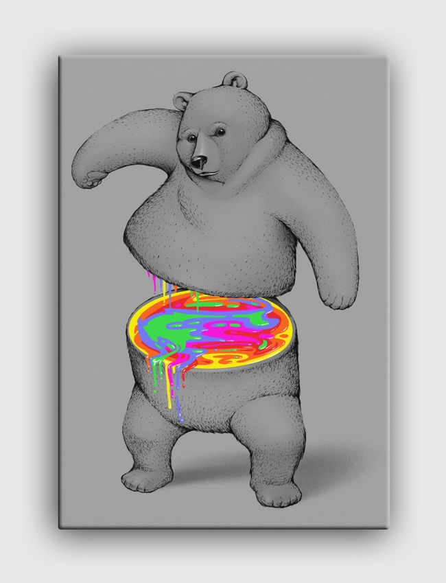 Rainbow Bear - Canvas