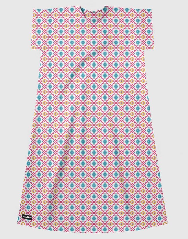 Cheerful Tiles - Short Sleeve Dress