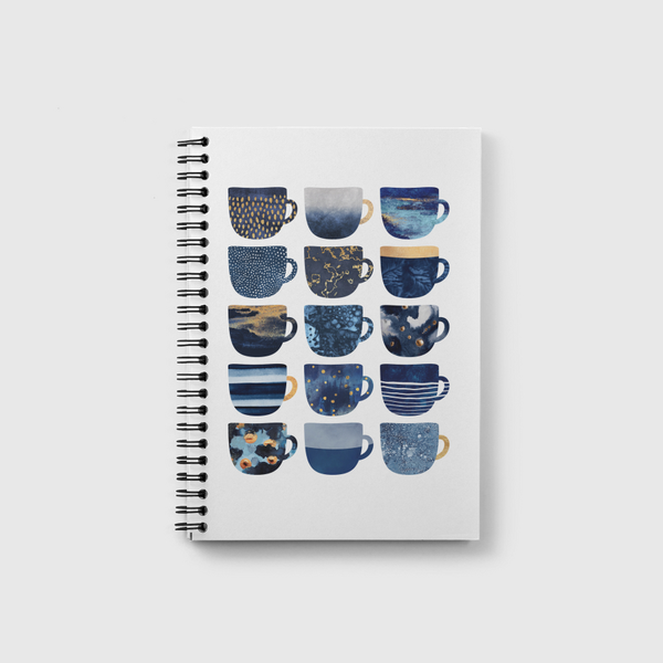 Pretty Blue Coffee Cubs Notebook