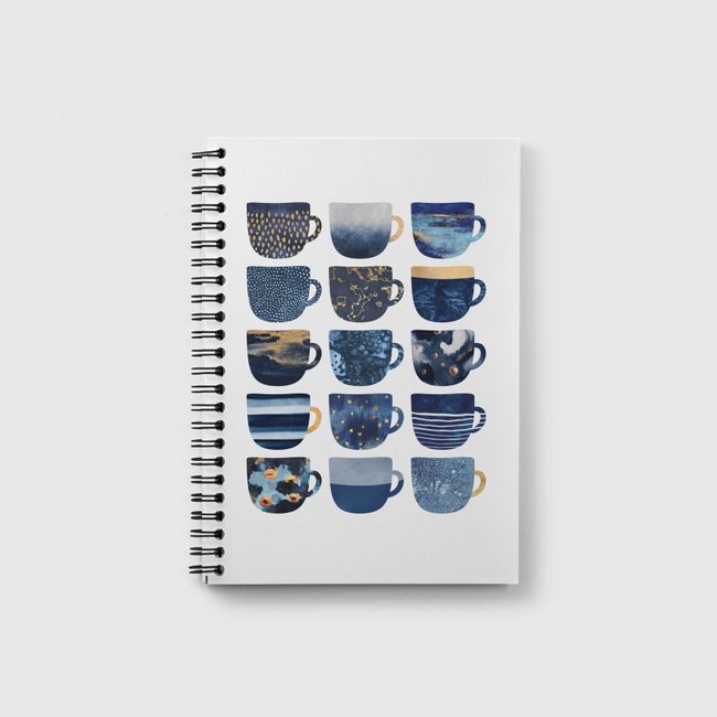 Pretty Blue Coffee Cubs - Notebook