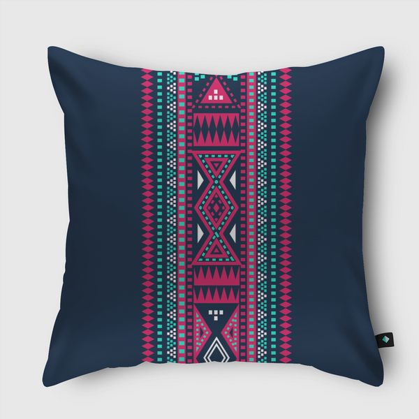 Tribal Arabian | Blue Throw Pillow