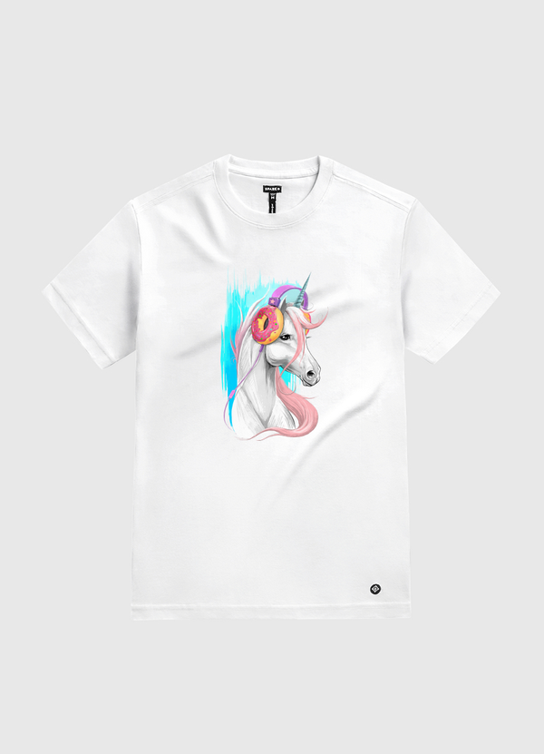 Unicorn in the headphones  White Gold T-Shirt