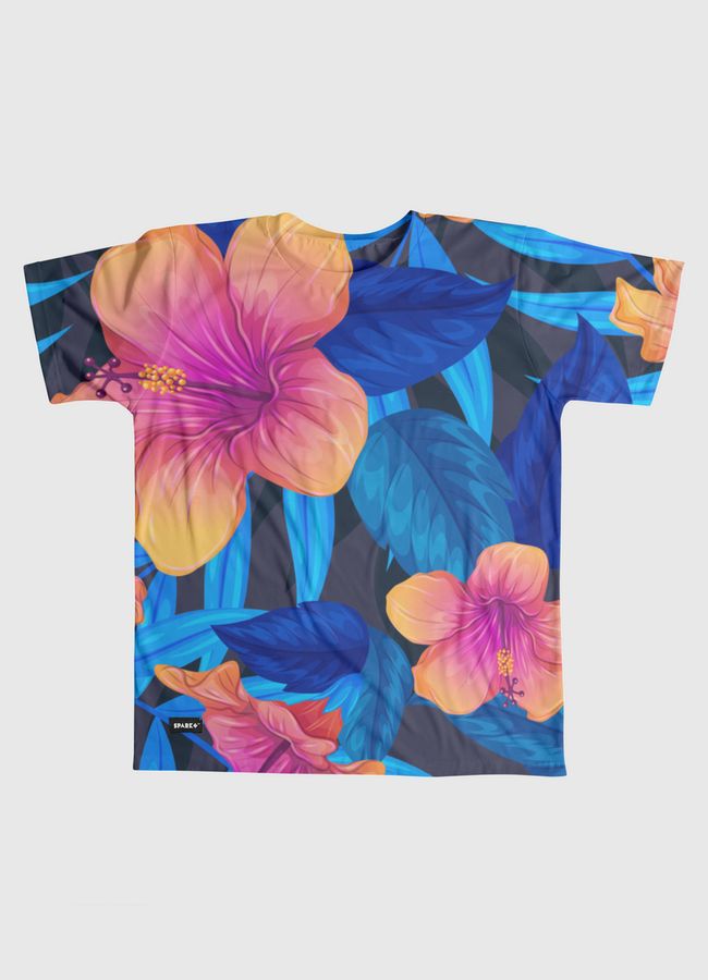 blue topical floral design - Men Graphic T-Shirt