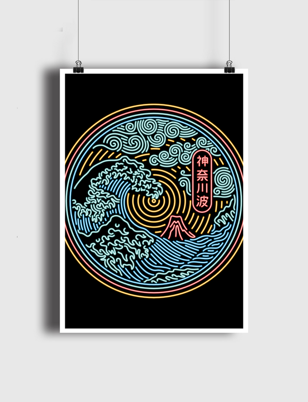 Neon Kanagawa Wave Poster