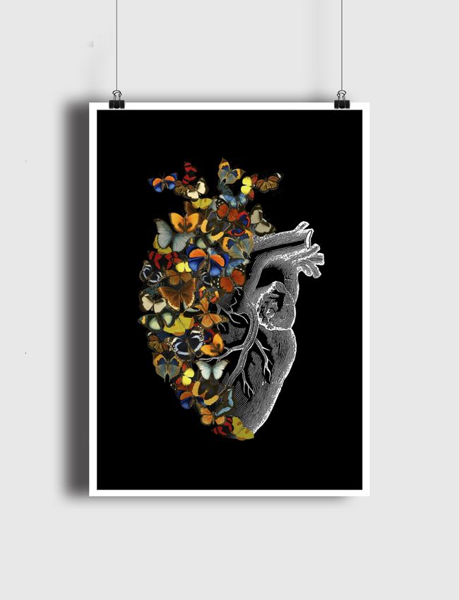Butterfly Vintage Heart - Poster