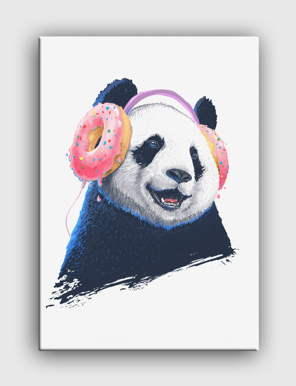 Panda in headphones Canvas