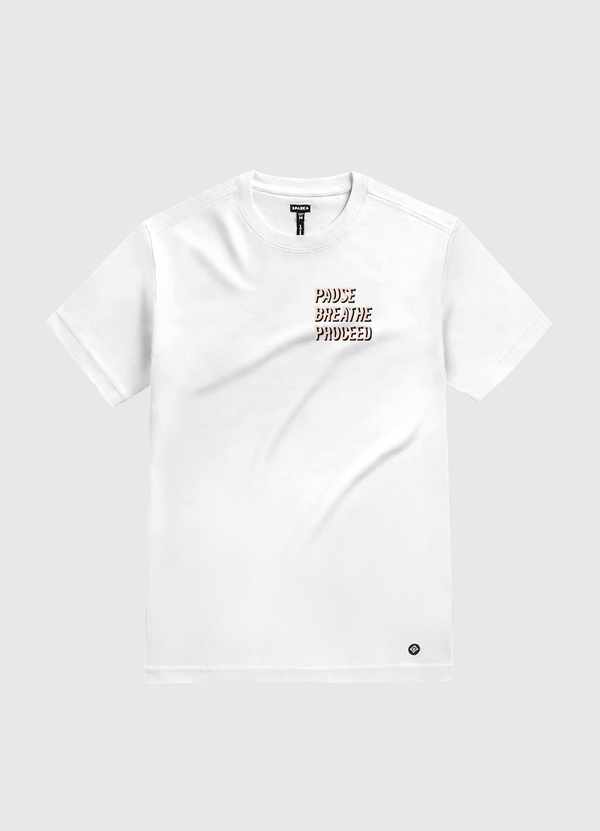 Pause Breathe Proceed White Gold T-Shirt