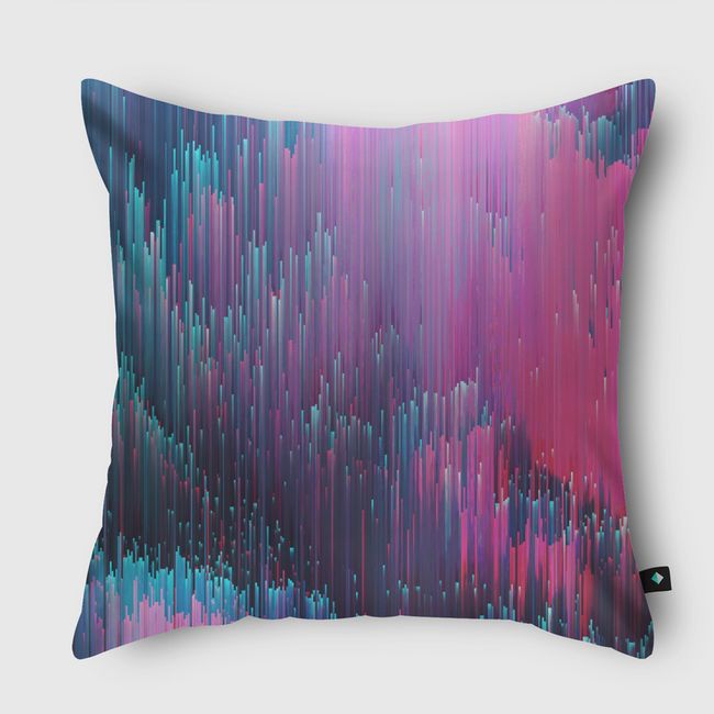 Pink and blue glitches - Throw Pillow