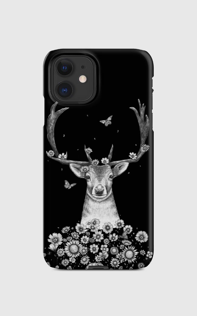 Deer in flowers on black - Regular Case